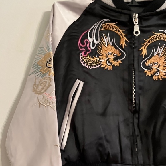 Haus of Jr. Bomber Kid 3 Black Silk Dragon Tokyo School Preppy Modern Retro 80s - Picture 3 of 10